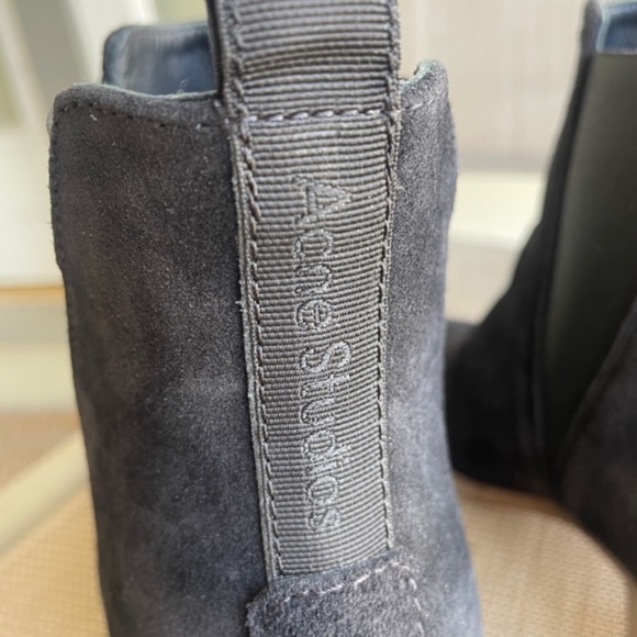 ACNE Black Suede Pointed Toe Ankle Boots EUC - Picture 10 of 12